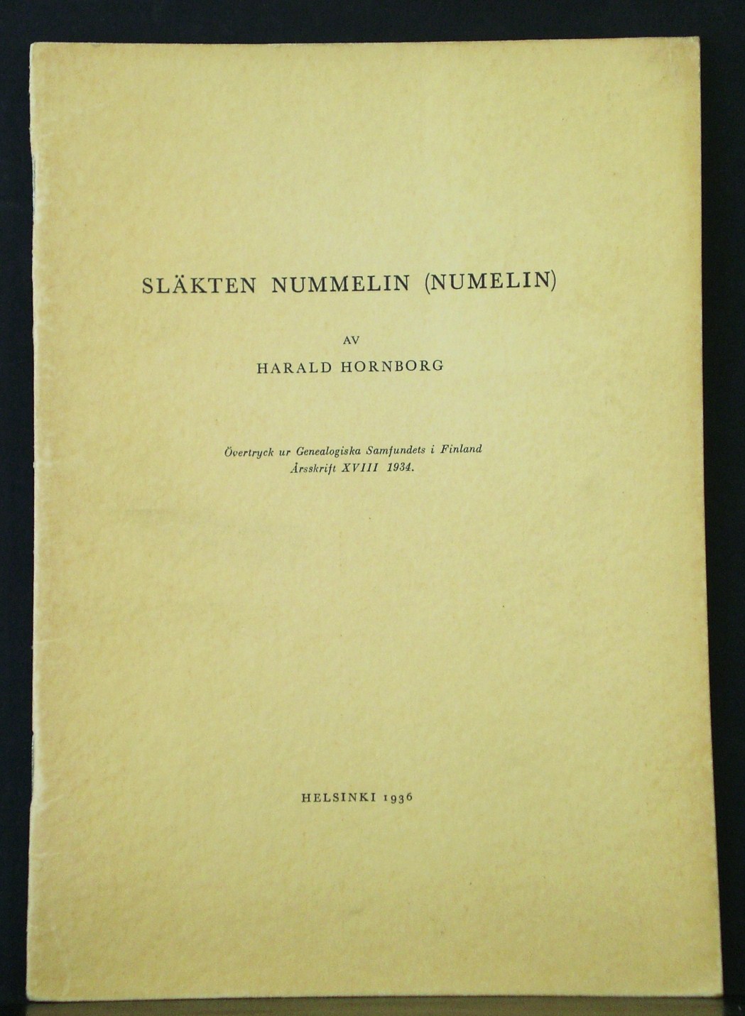 Släkten Nummelin (Numelin) av Harald Hornborg