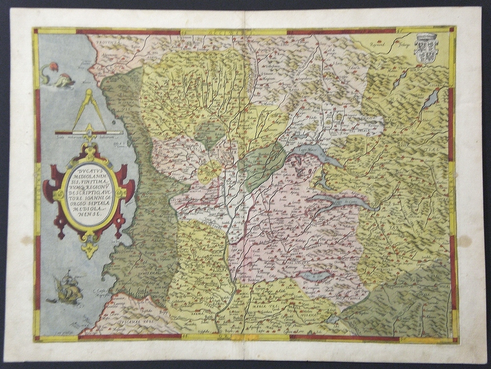 Ortelius, A.: Ducatus Mediolanensis, Finitima Rumo. Regionu Descriptio Auctore Ioanne Georgio Septala Mediolanense