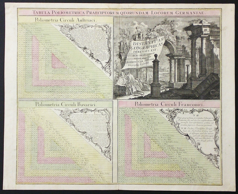 Seutter, Alb.: Tabula Poliometrica Praecipuorum Quorundam Locorum Germaniae