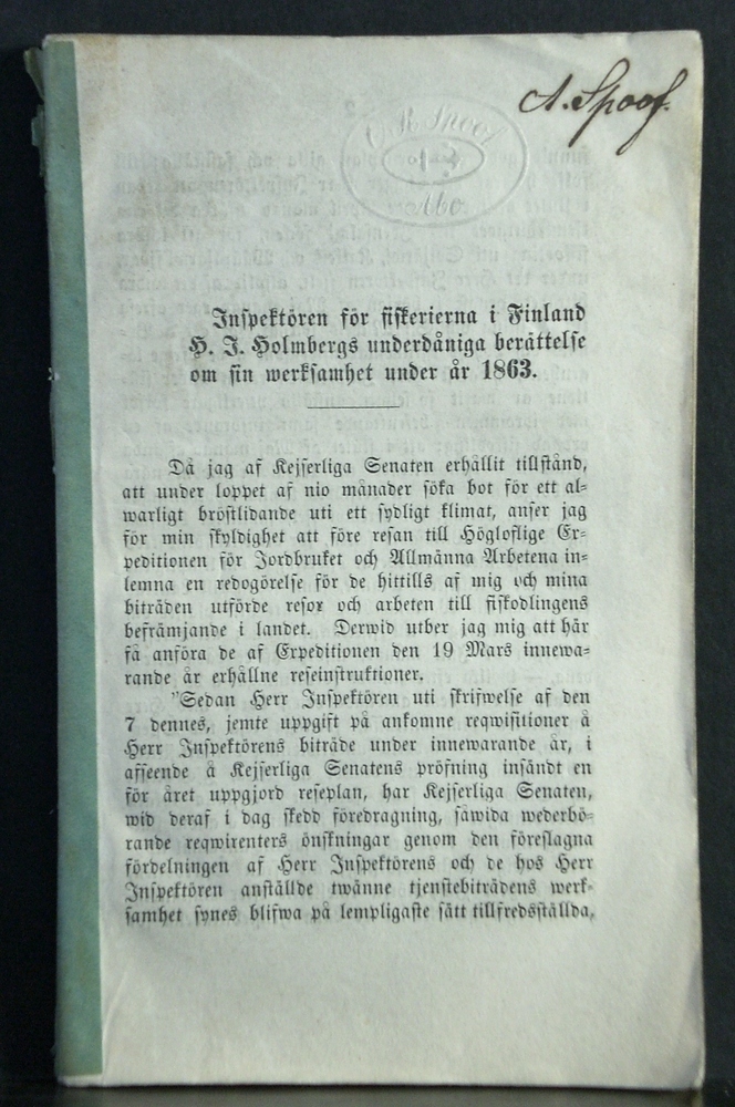 Inspektören för fiskerierna i Finland (1863)