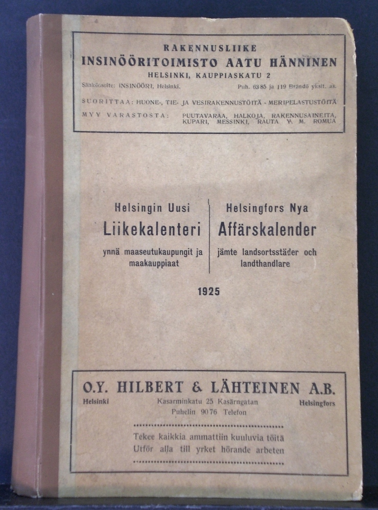 Helsingin uusi liikekalenteri ynnä maaseutukaupungit ja maakauppiaat 1925