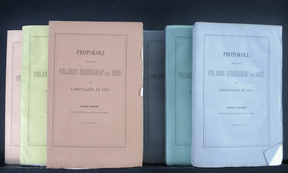 Protokoll fördt hos Finlands ridderskap och adel Landtdagen år 1877
