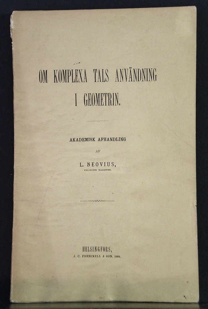 L. NEOVIUS Om komplexa tals användning i geometrin (1884)