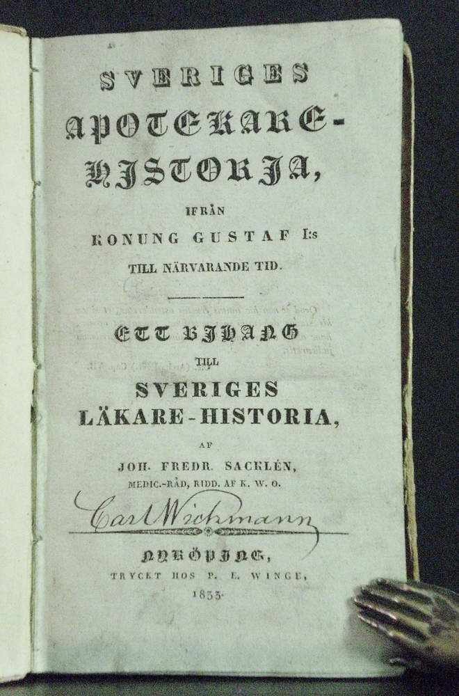 Sveriges apotekarehistoria ifrån konung Gustaf I:s till närvarande tid (1833)