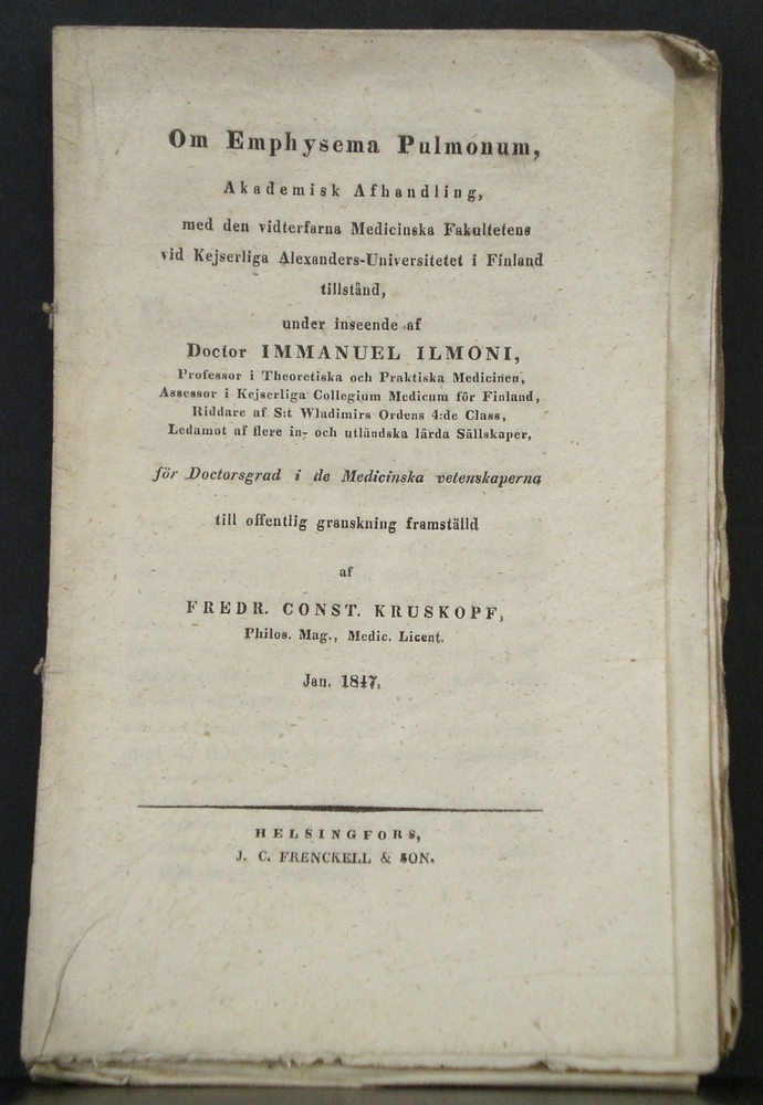 Om Emphysema pulmonum (1847)