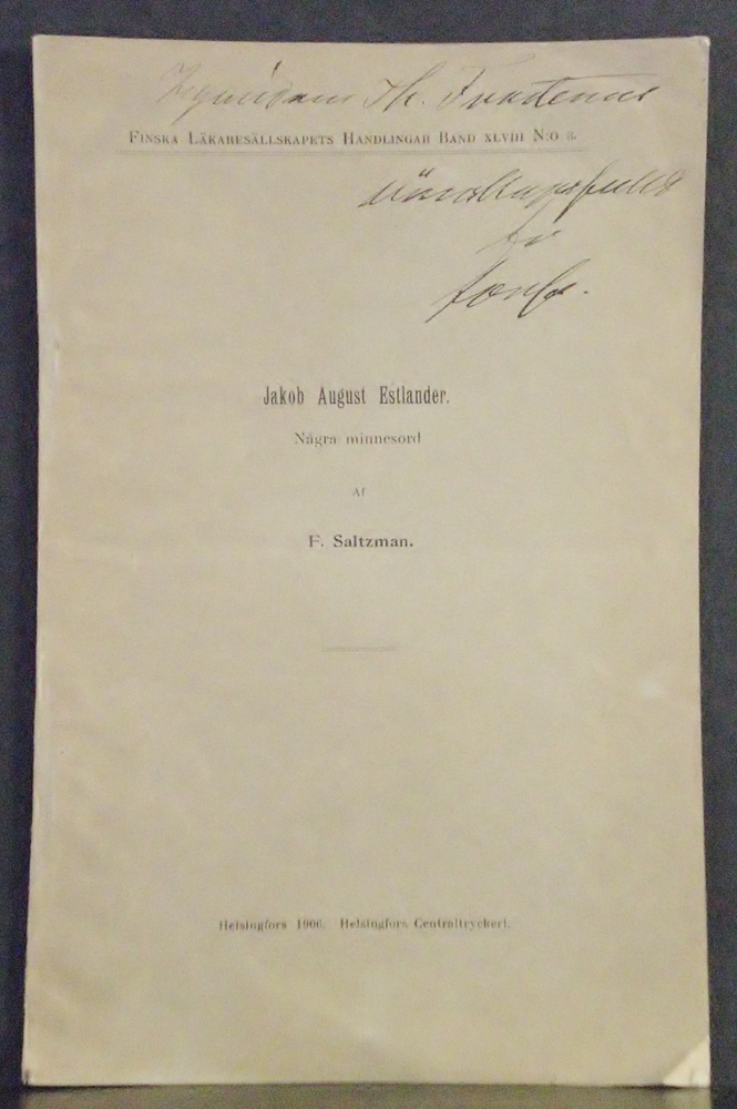 Jakob August Estlander. Några minnesord af F. Saltzman