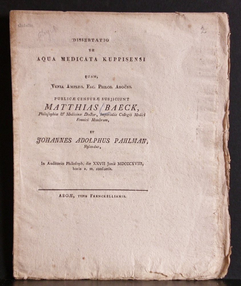 De aqua medicata Kuppisensi (1818)