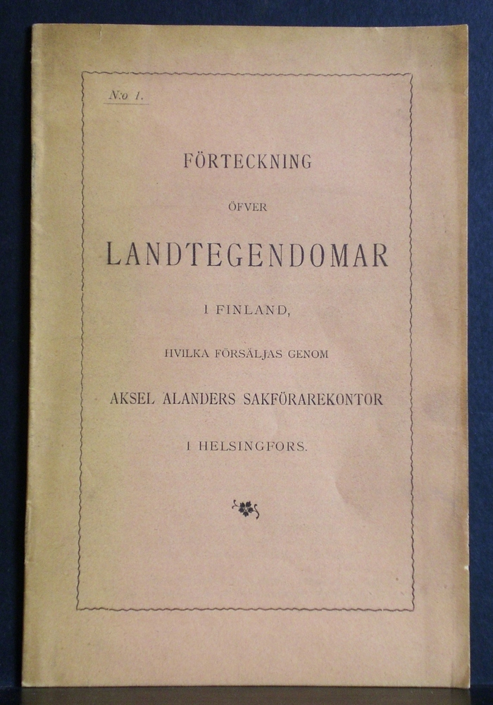 Förteckning öfver landtegendomar i Finland 1901