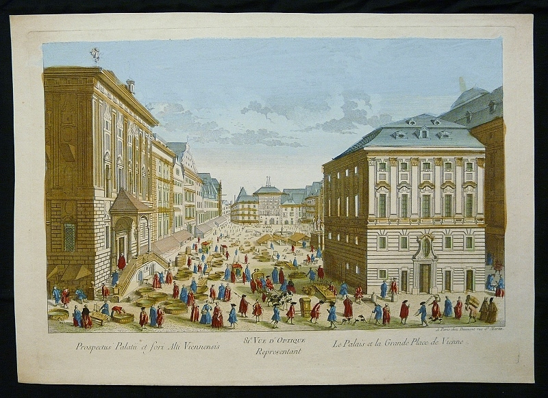 Vue d'Optique: Daumont: Le Palais et la Grande Place de Vienne. Prospectus Palatii et fori Alti Viennensis