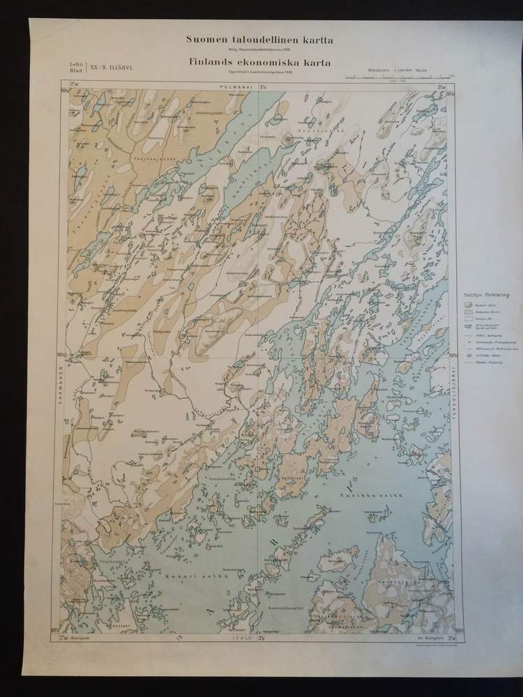 Iijärvi. Suomen taloudellinen kartta (1929)