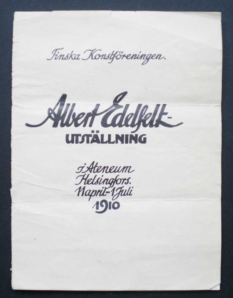 Albert Edelfelt utställning i Ateneum Helsingfors 11 april-1 juli 1910