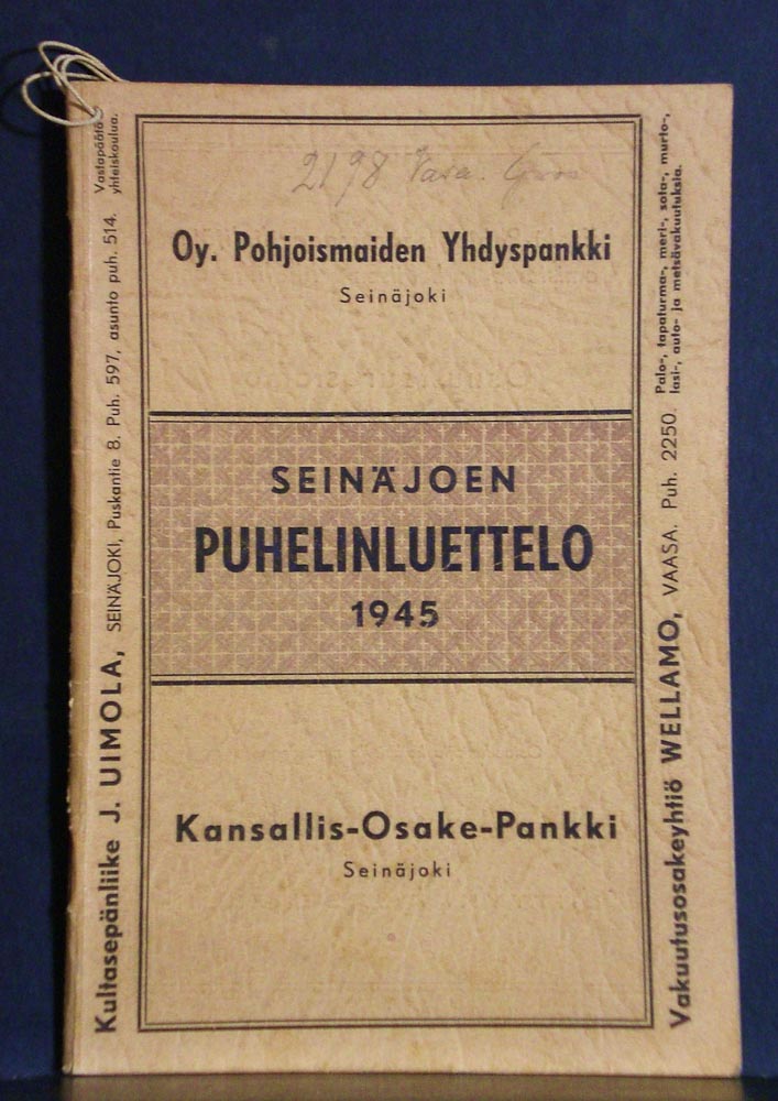 Seinäjoen puhelinluettelo 1945