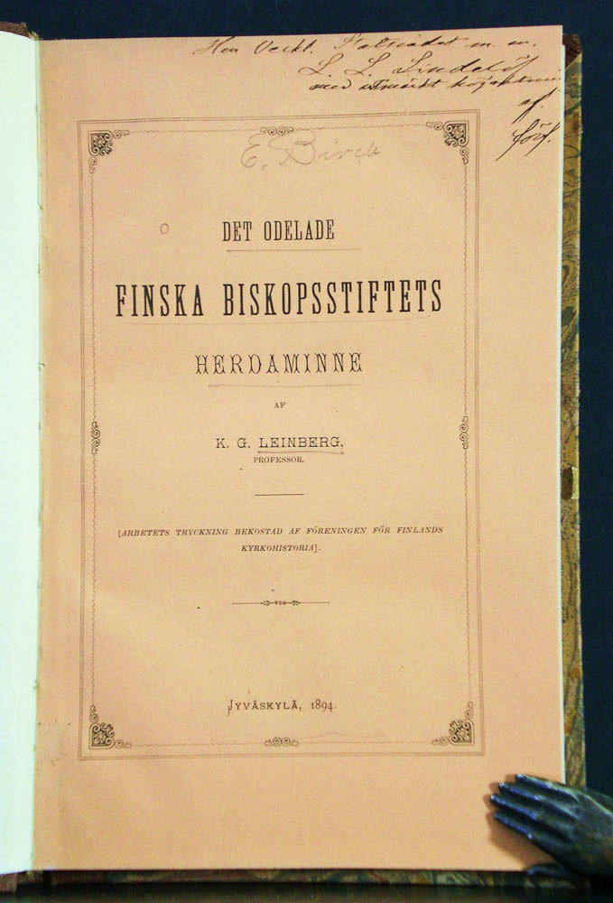 K. G. LEINBERG Det odelade finska biskopsstifters herdaminne (1894)