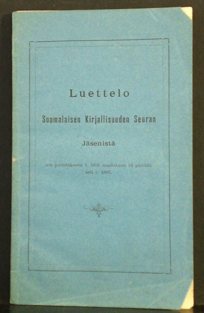 Luettelo Suomalaisen kirjallisuuden Seuran jäsenistä 1885