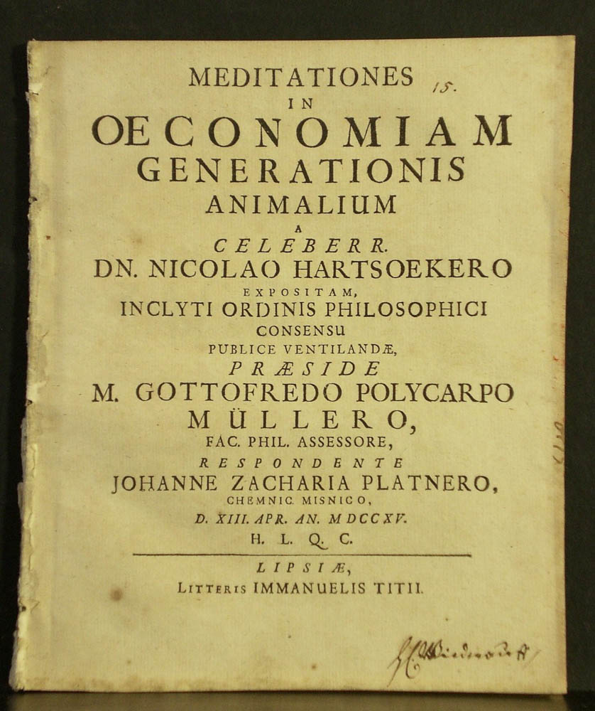 Meditationes in oeconomiam generationis animalium (1715)