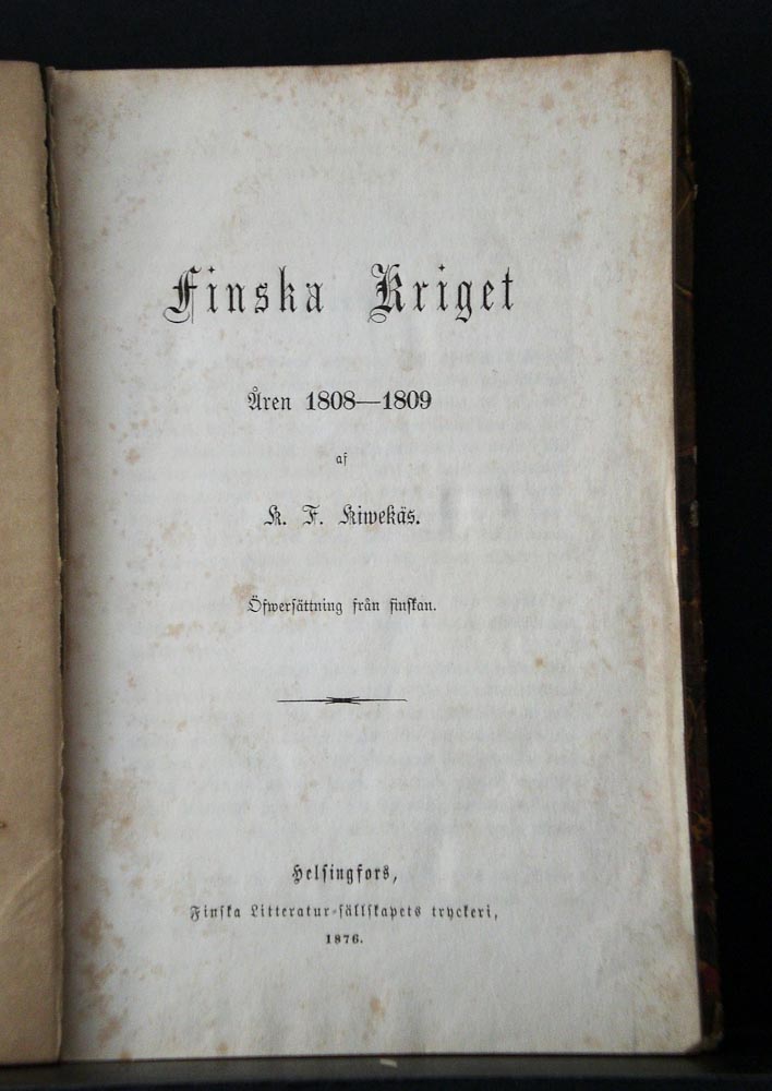 K. F. KIVEKÄS Finska kriget åren 1808-1809