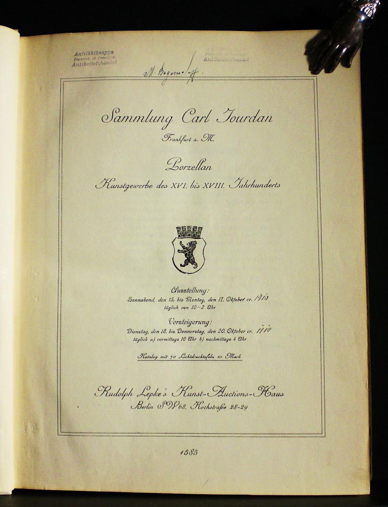 Sammlung Carl Jourdan Porzellan