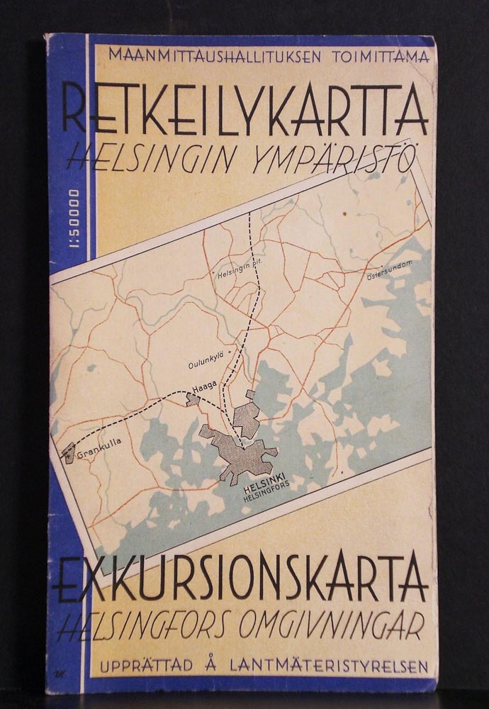 Helsinki - Helsingfors: Retkeilykartta, Helsingin ympäristö. Exkursionskarta, Helsingfors omgivningar - kaupungit