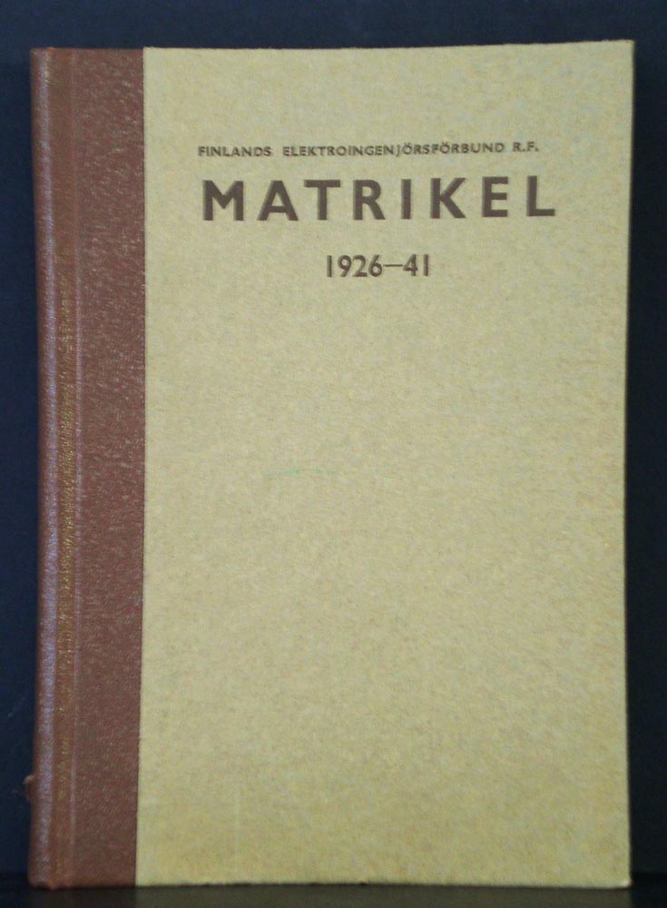 Finlands Elektroingenjörsförbund r.f. matrikel 1924-41