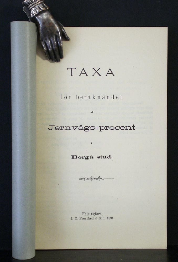 Porvoo - Borgå: Taxa för beräknandet af Jernvägs-procent i Borgå stad - kaupungit