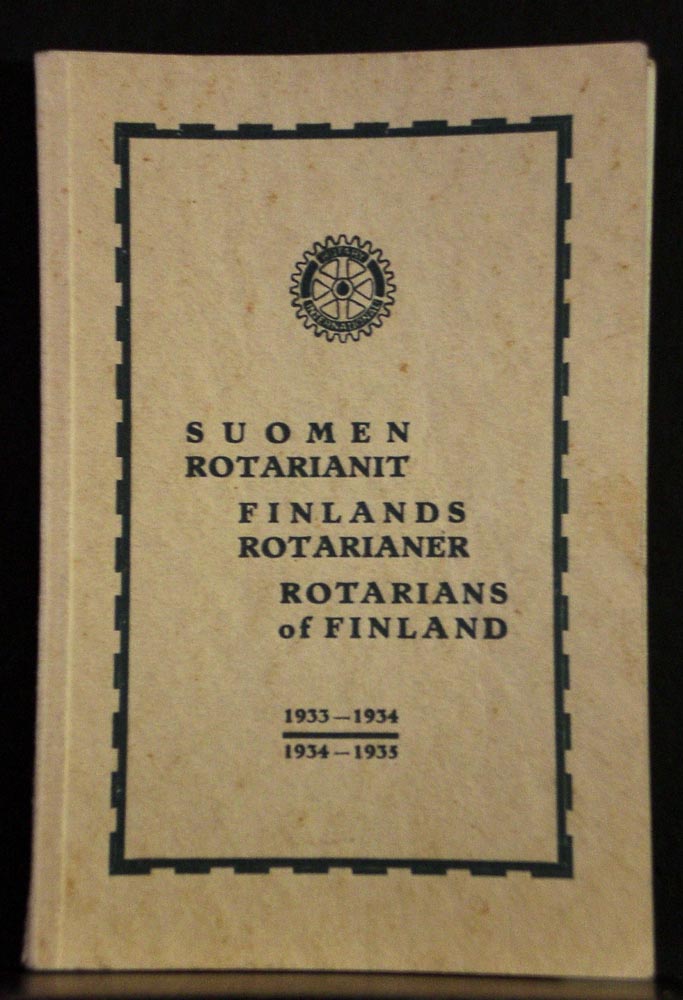 Suomen Rotarianit - Finlands Rotarianer - Rotarians of Finland. 1933-1934