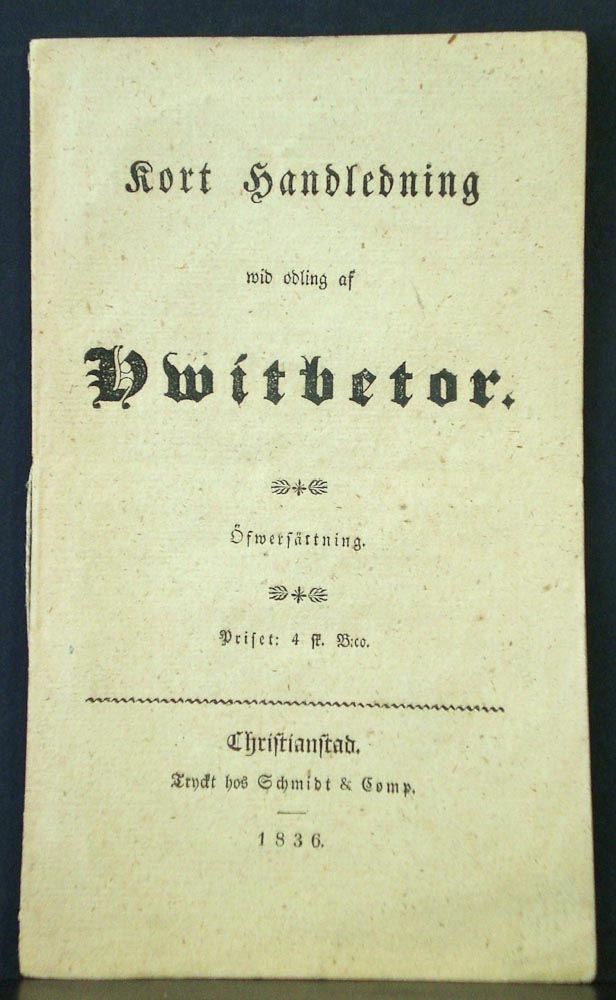 Kort handledning wid odling af hwitbetor (1836)