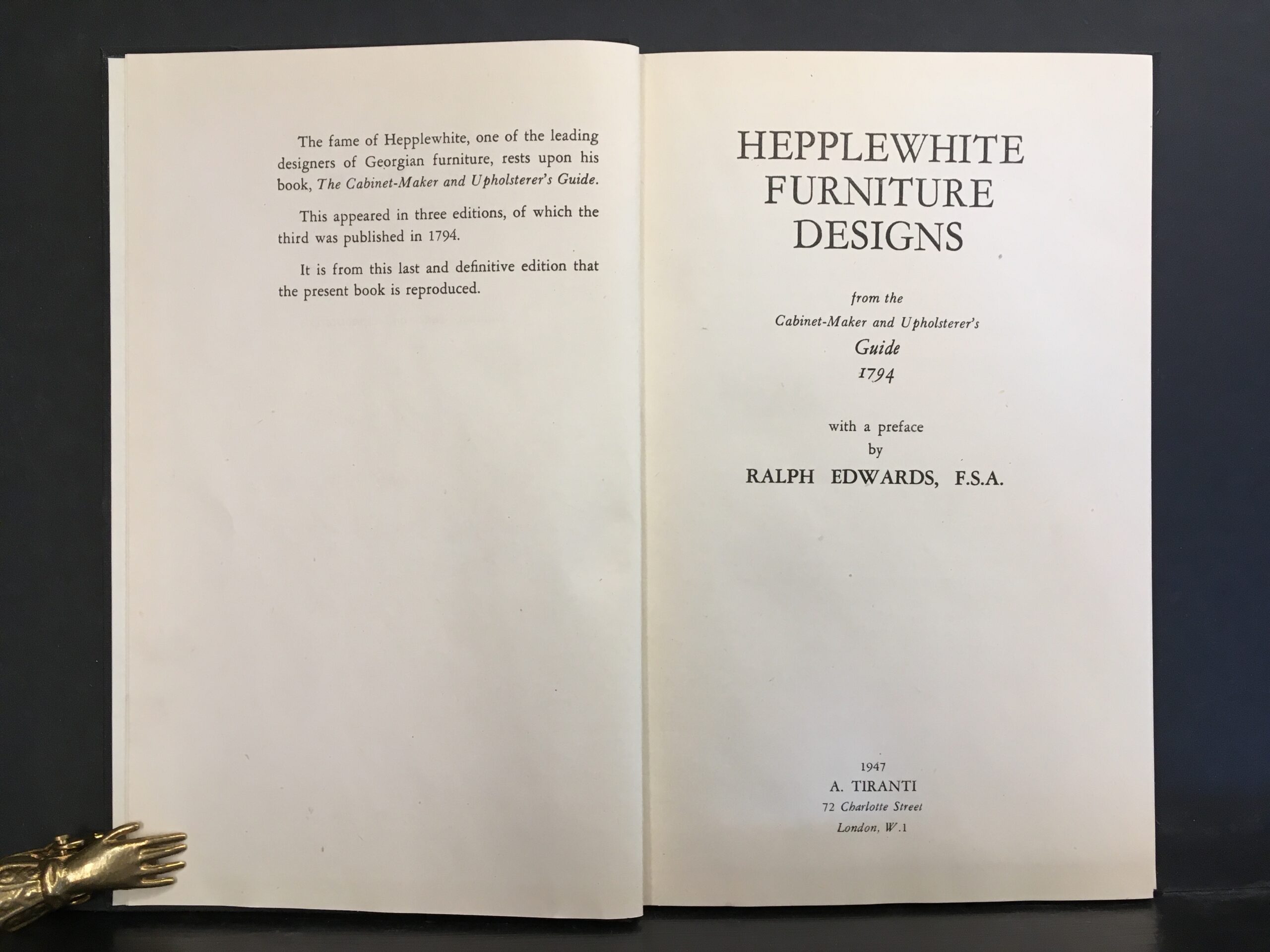 Hepplewhite Furniture Designs from the Cabinet-Maker and Upholsterer's Guide 1794 - Image 3