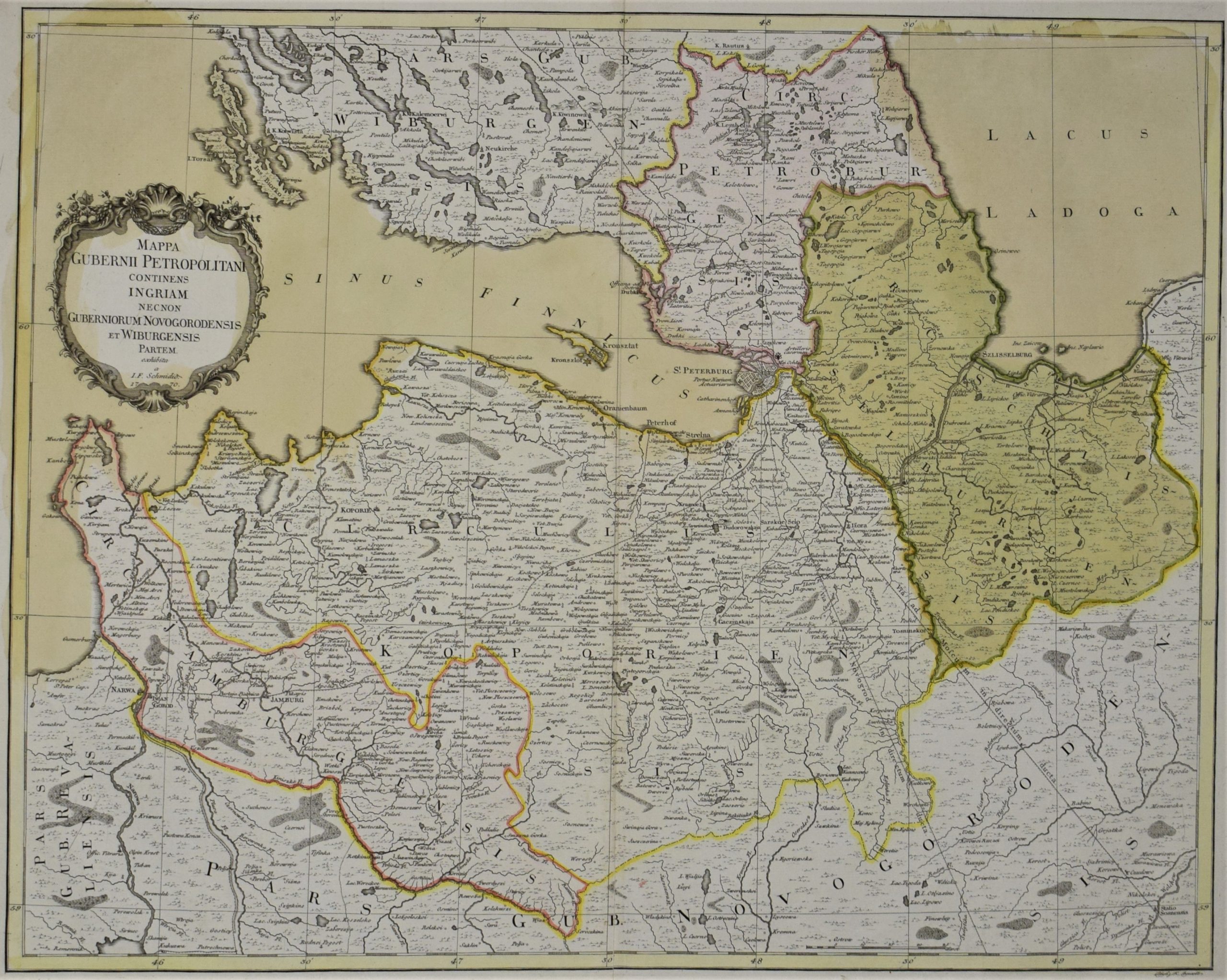 Schmidt, J. F.: Mappa Gubernii Petropolitani