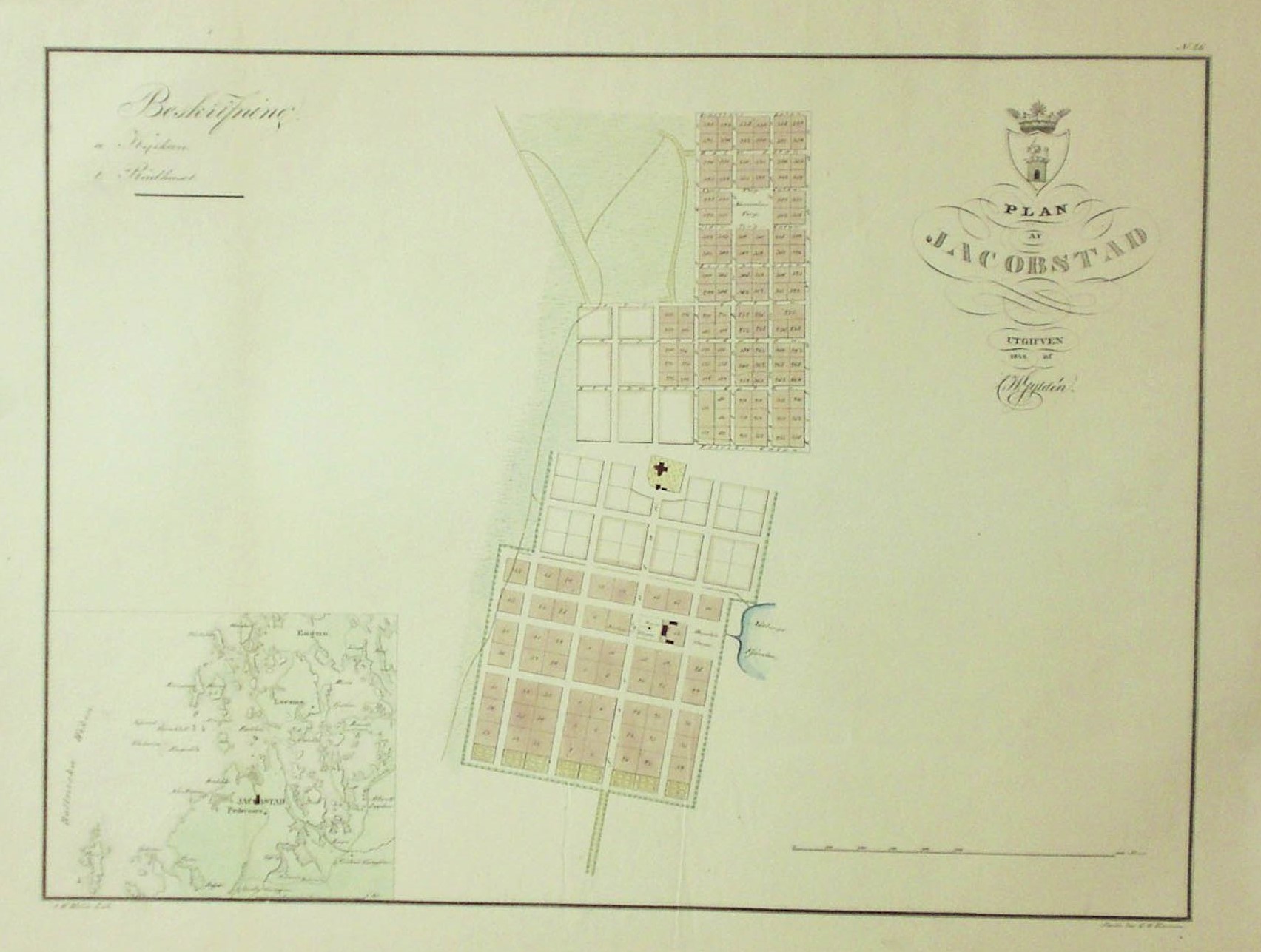 C. W. Gyldén Plan af Jacobstad (1842)