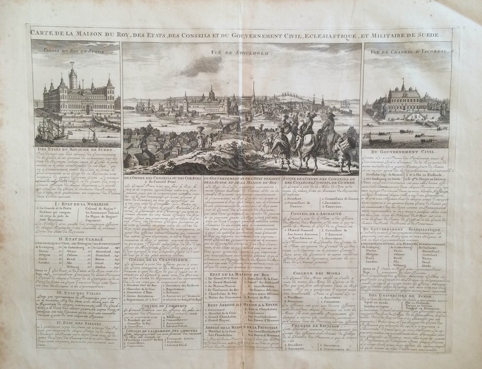 Chatelain, Henri: Palais du Roy de Suede, Vue de Stockholm, Vue de Chateau d'Yacobdal
