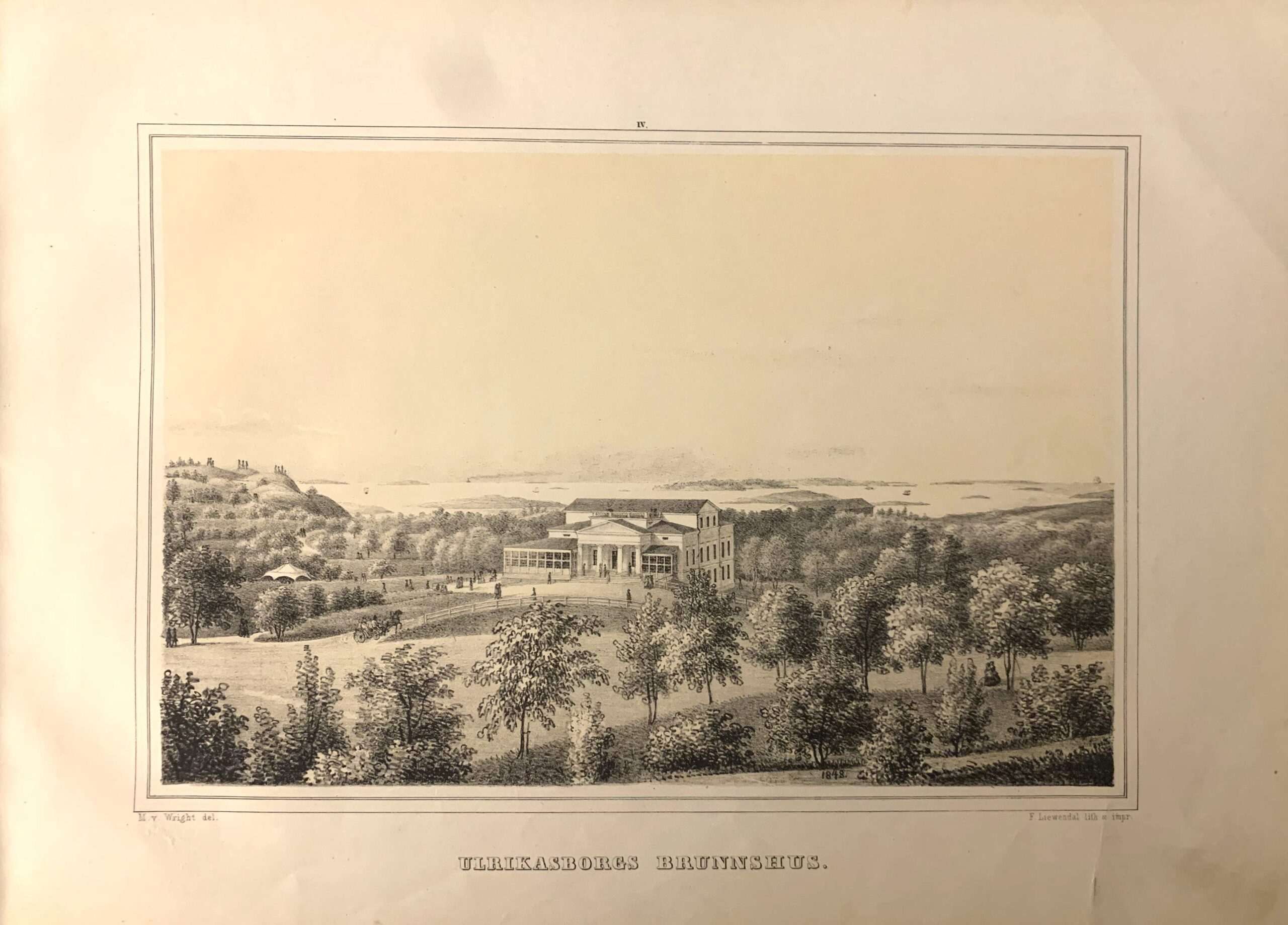 F. LIEWENDAL - MAGNUS VON WRIGHT Ulrikasborgs Brunnshus (1865)