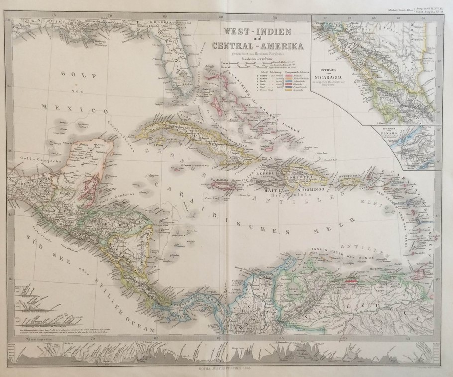 BERGHAUS West-Indien und Central-Amerika (1865)