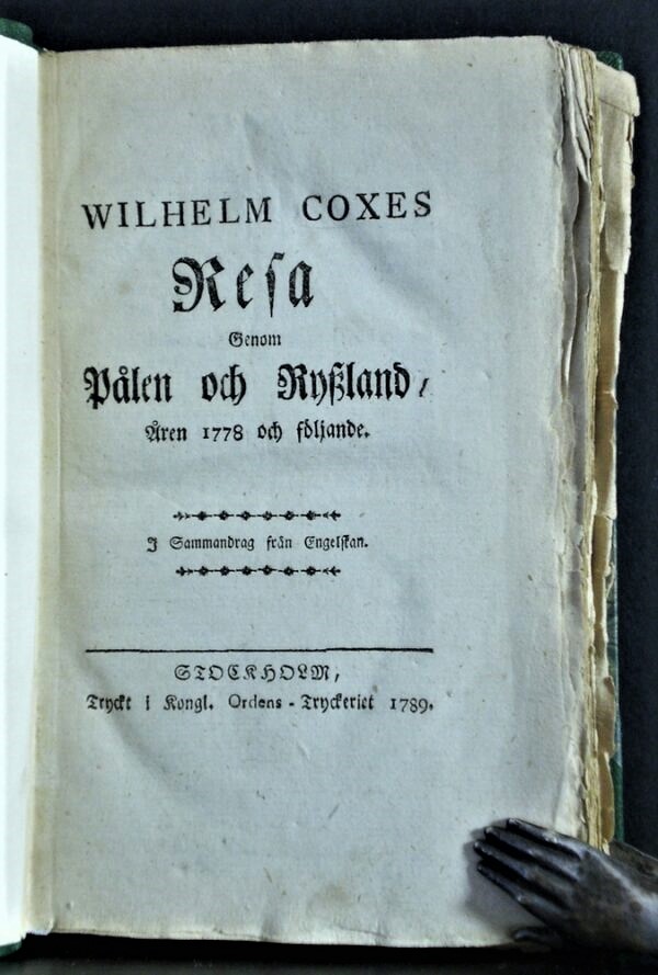 Wilhelm Coxes resa genom Pålen och Ryssland, åren 1778 och följande