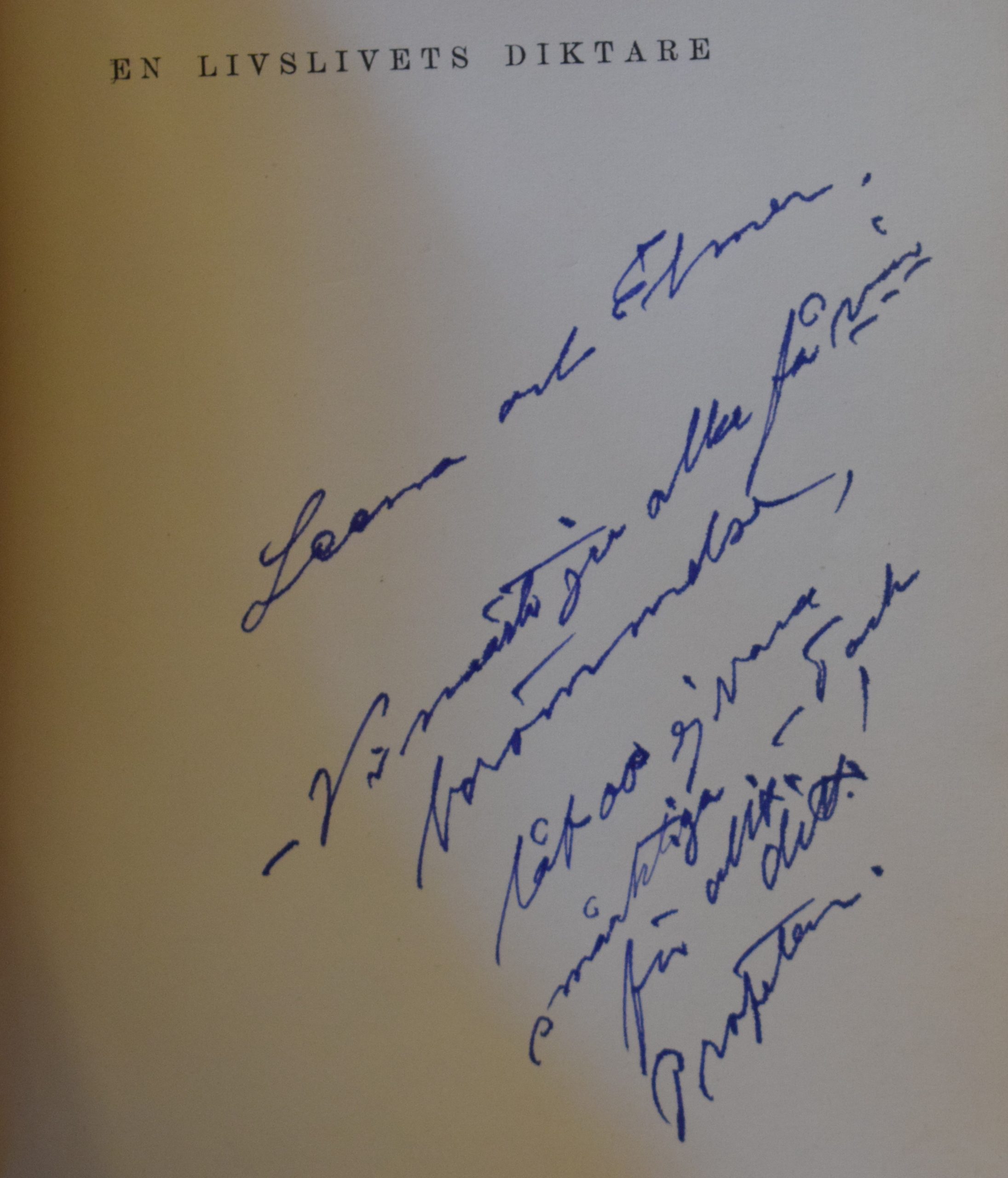 Dickson, Walter: En livslivets diktare (*dedikation) - Image 2