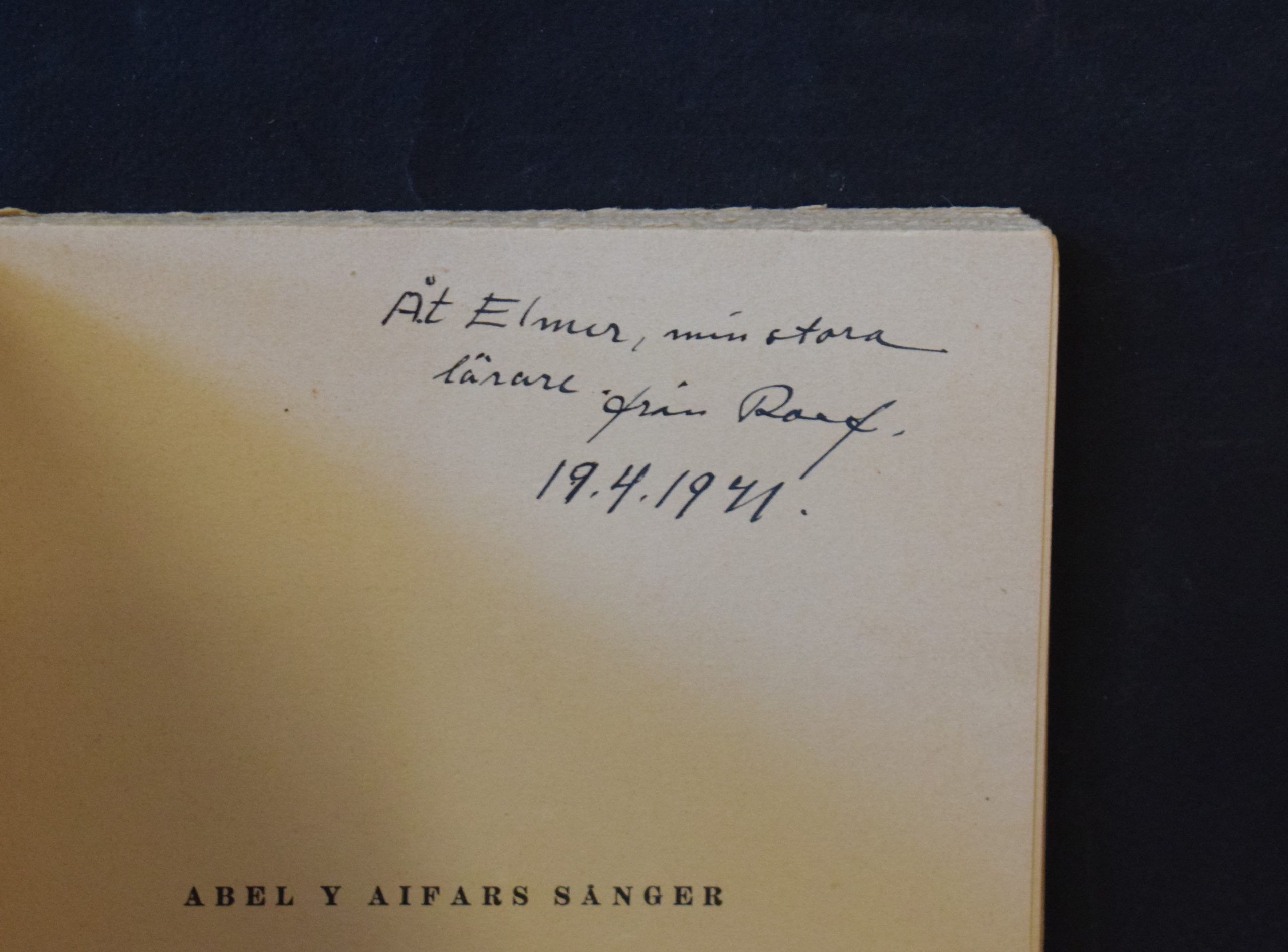 Parland, Ralf: Abel y Aifars sånger (*dedikation) - Image 2