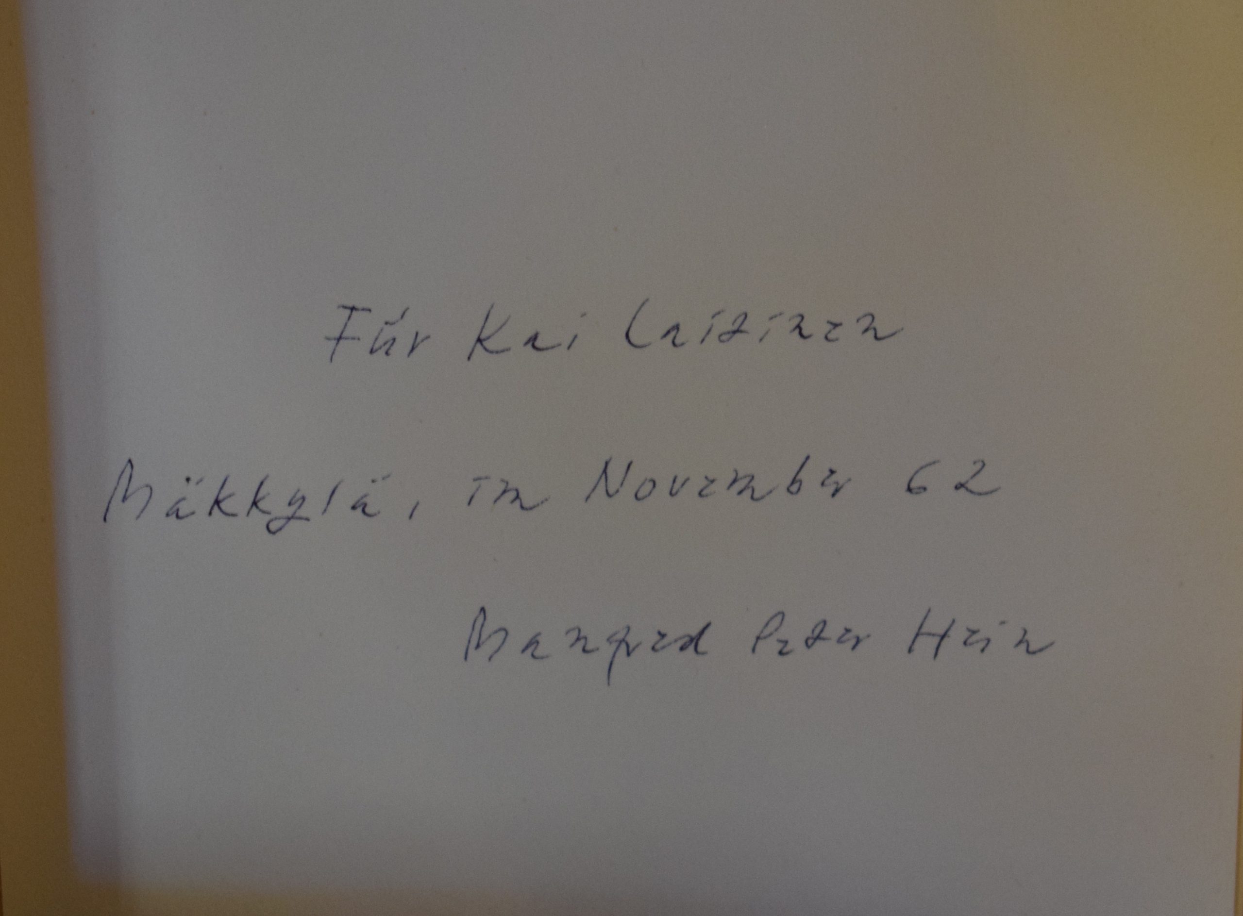 Hein, Manfred Peter: Taggefälle. Gedichte. (dedication) - Image 2