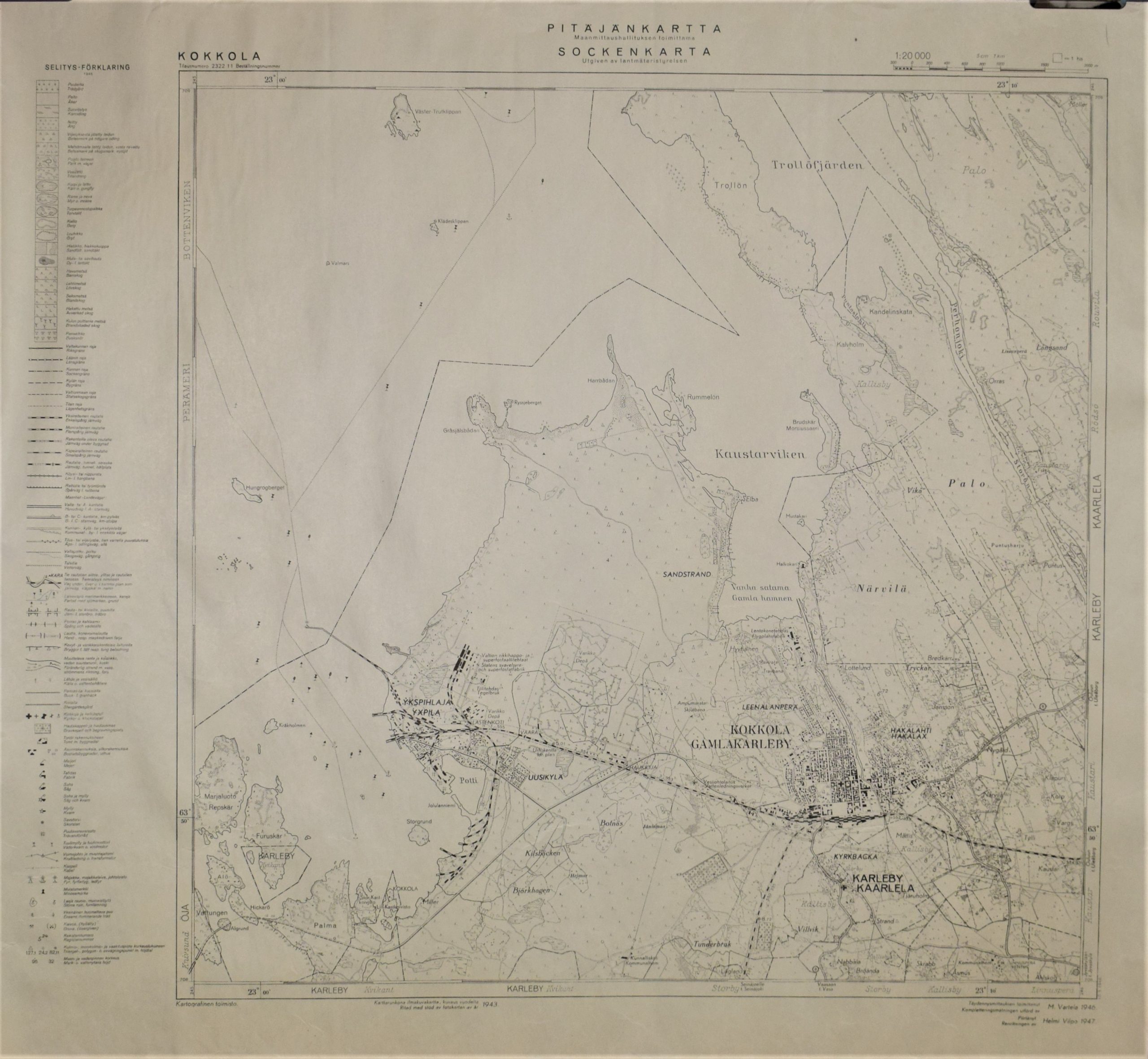Kokkola (1947) Pitäjänkartta – sockenkarta