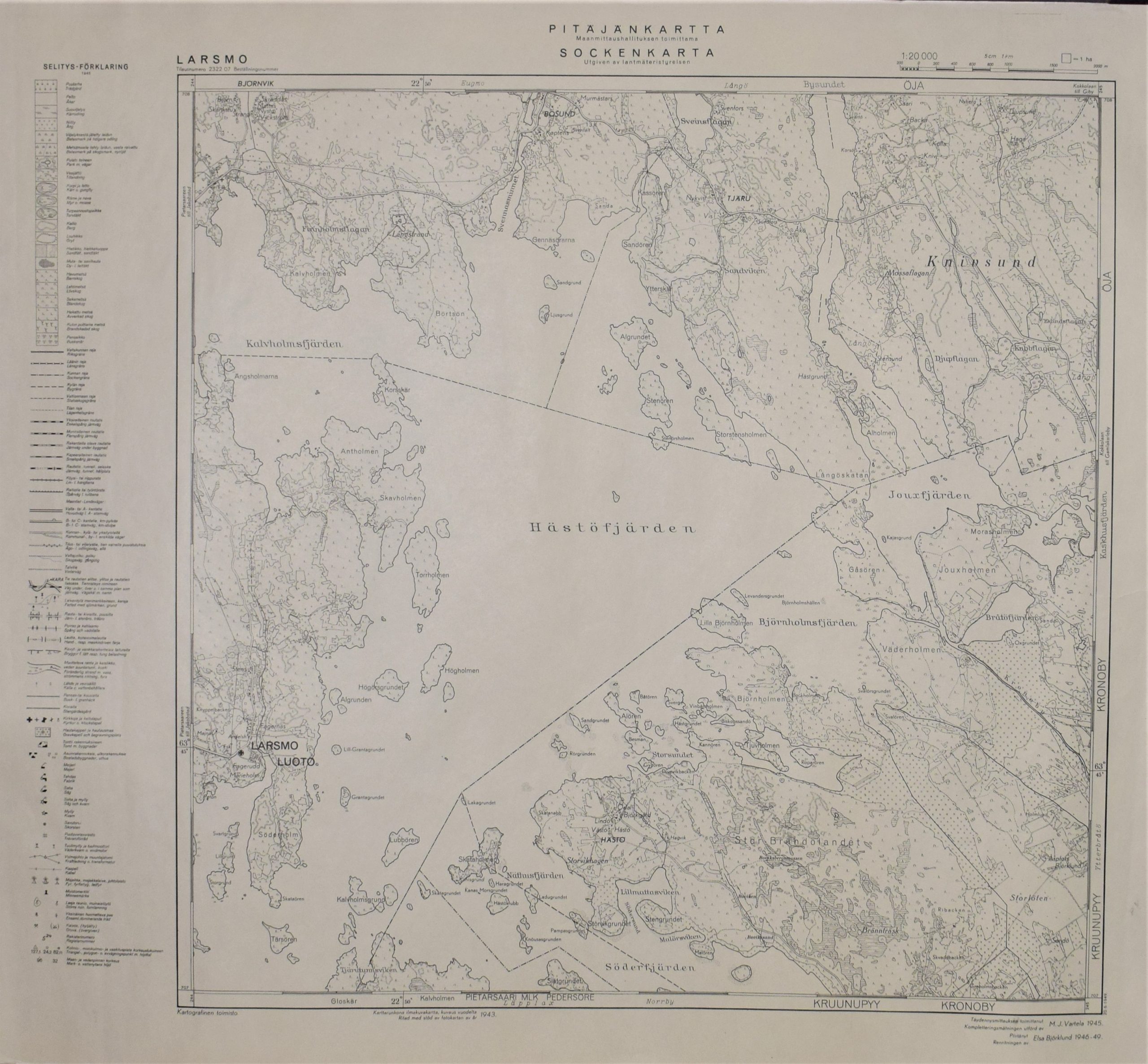Larsmo (1949) Pitäjänkartta – sockenkarta