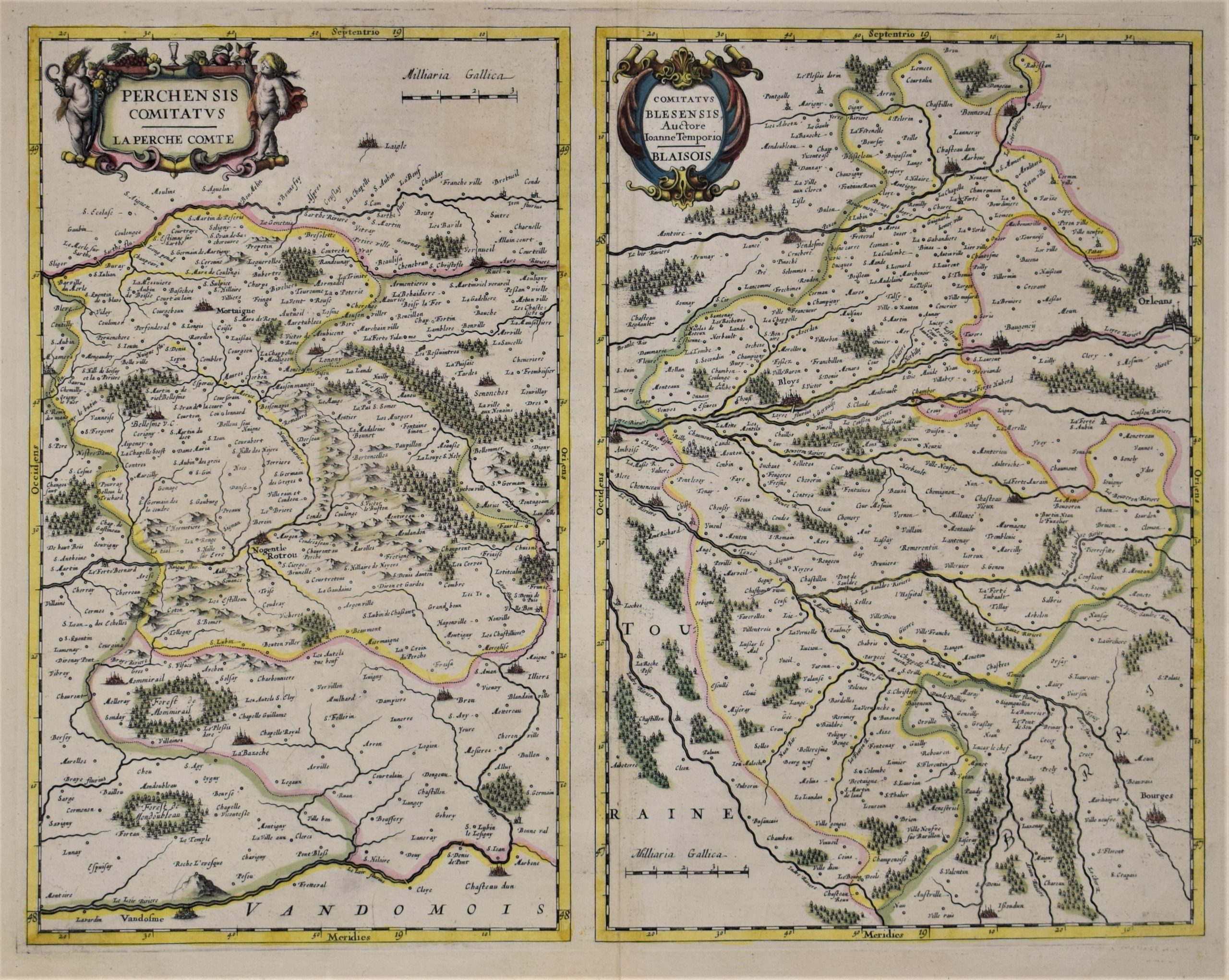 Blaeu, W. J.: Perchensis Comitatus, La Perche Comte - Comitatus Blesensis, Blaisois