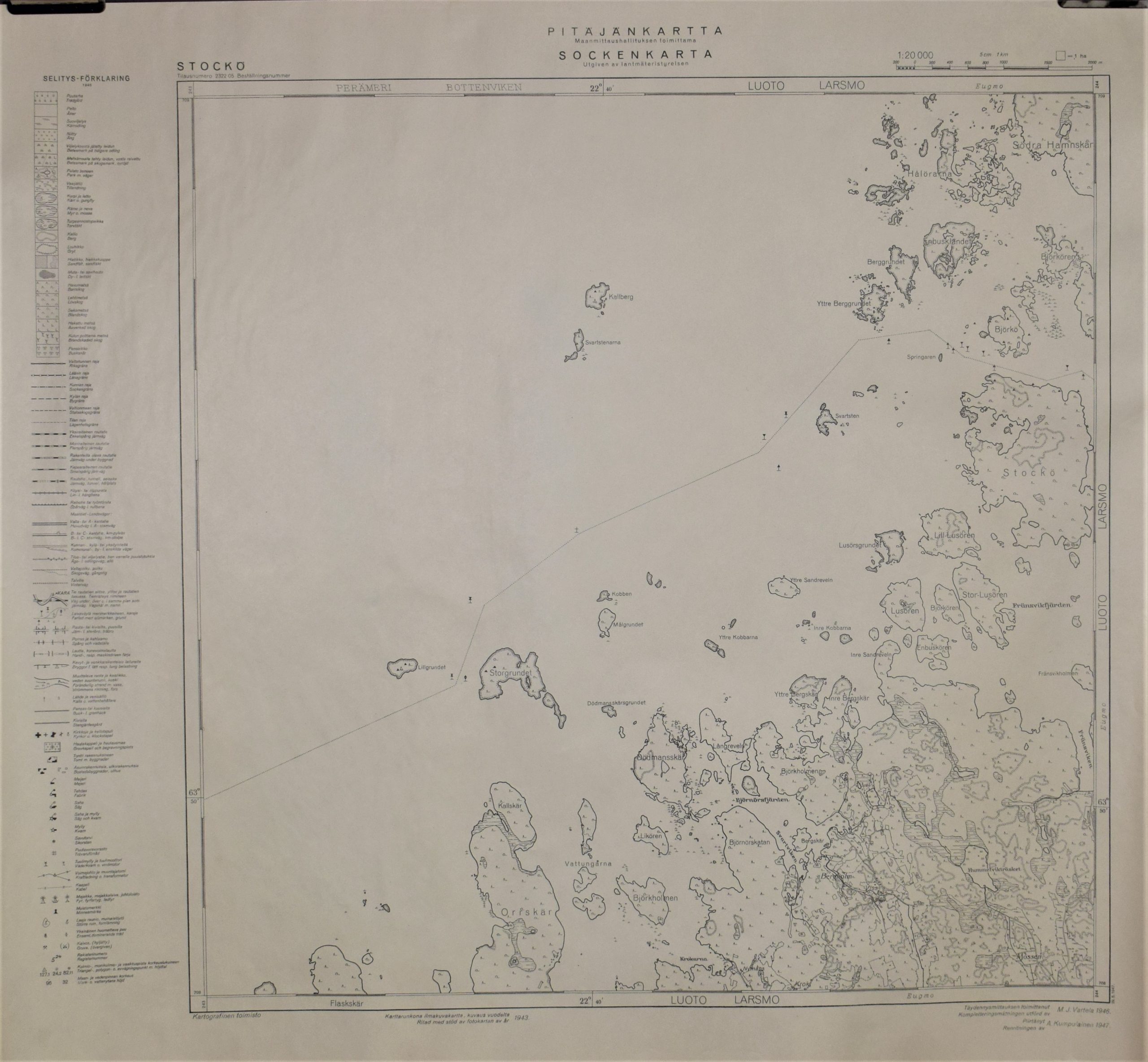 Stockö (1947) Pitäjänkartta – sockenkarta