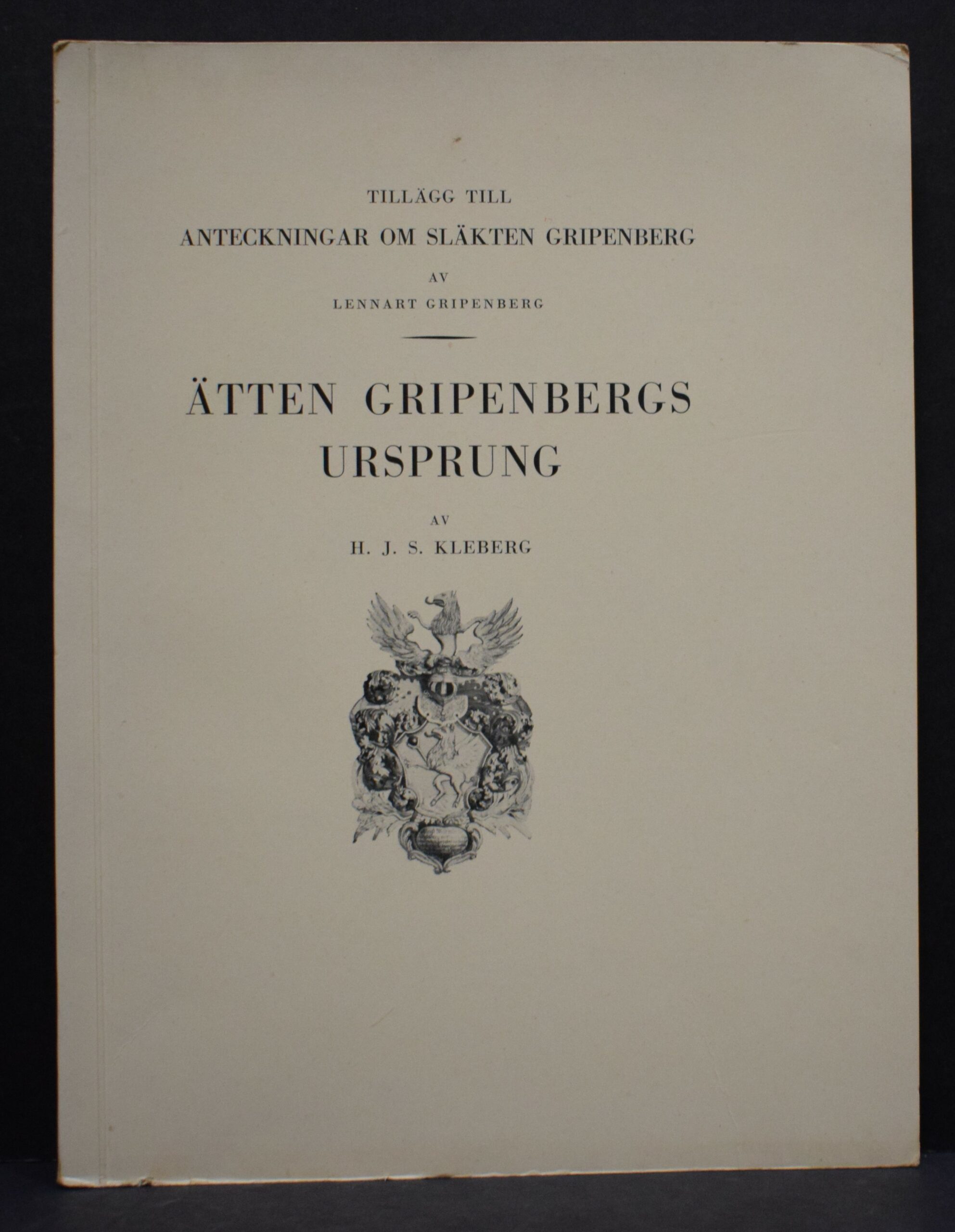 Ätten Gripenbergs ursprung av H. J. S. Kleberg