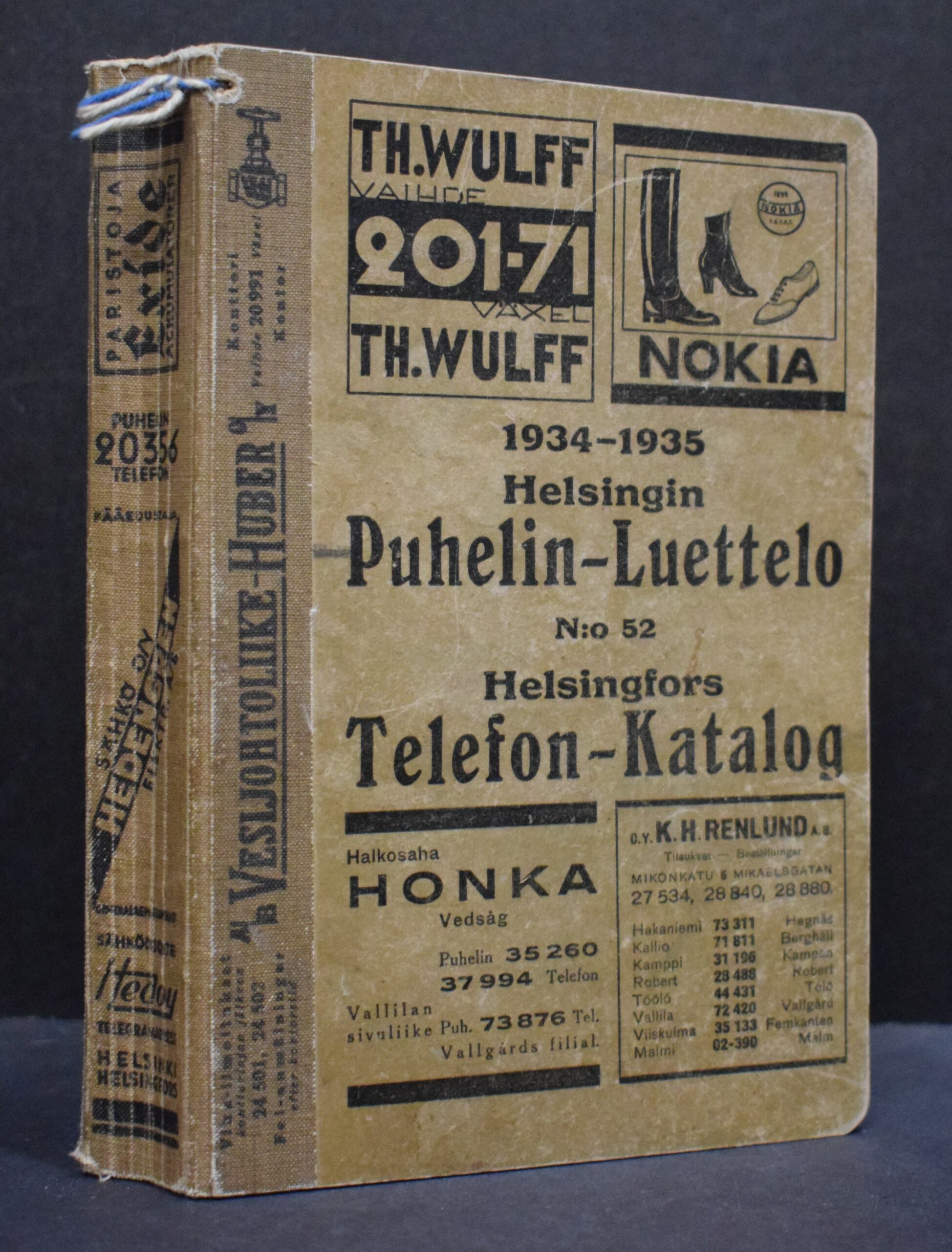 Helsingin puhelinluettelo N:o 52 (1934-1935)