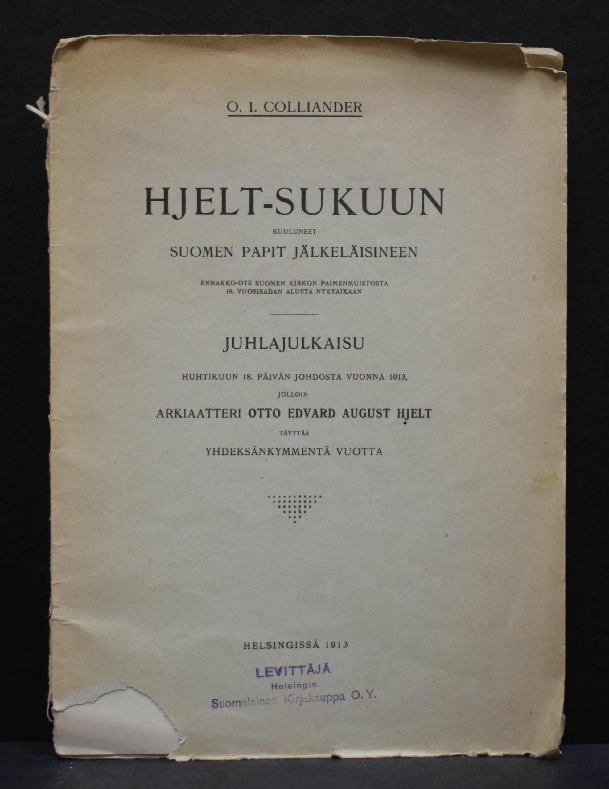 Hjelt-sukuun kuuluneet Suomen papit jälkeläisineen
