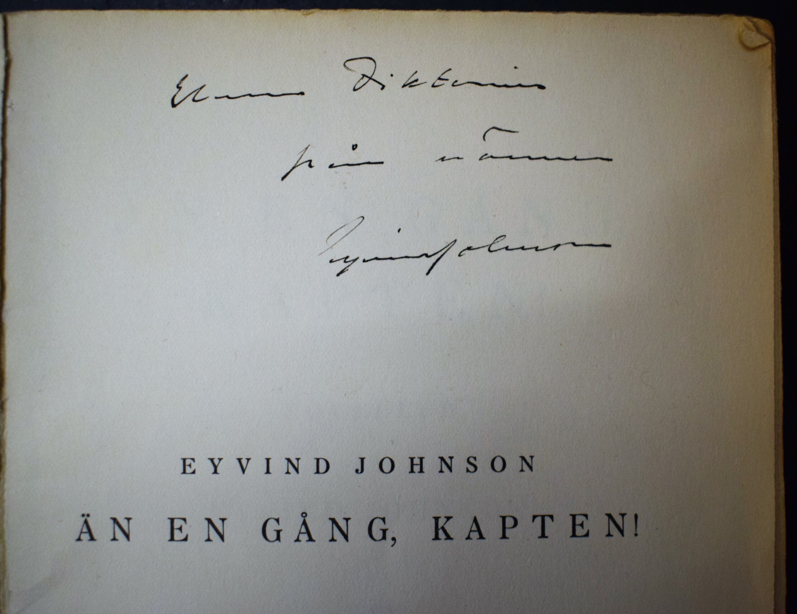 Dedication till Elmer Diktonius från Eyvind Johnson