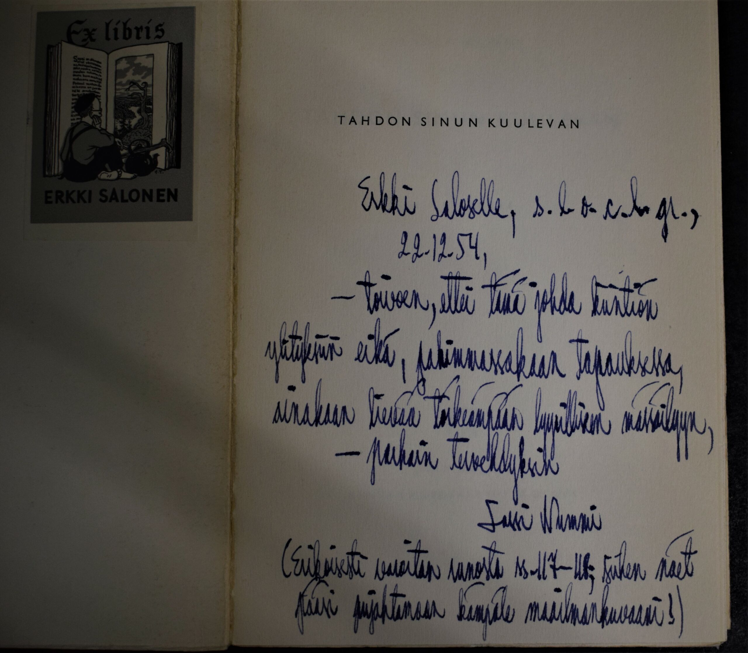 Tahdon sinun kuulevan - omiste